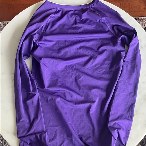 Nike Purple Long Sleeve V-Neck Performance Top - Picture 4 of 4